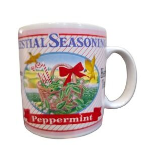 Vintage 1995 Celestial Seasonings Peppermint Tea Mug Sakura Indonesia C